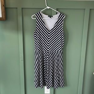 Blue/white striped dress